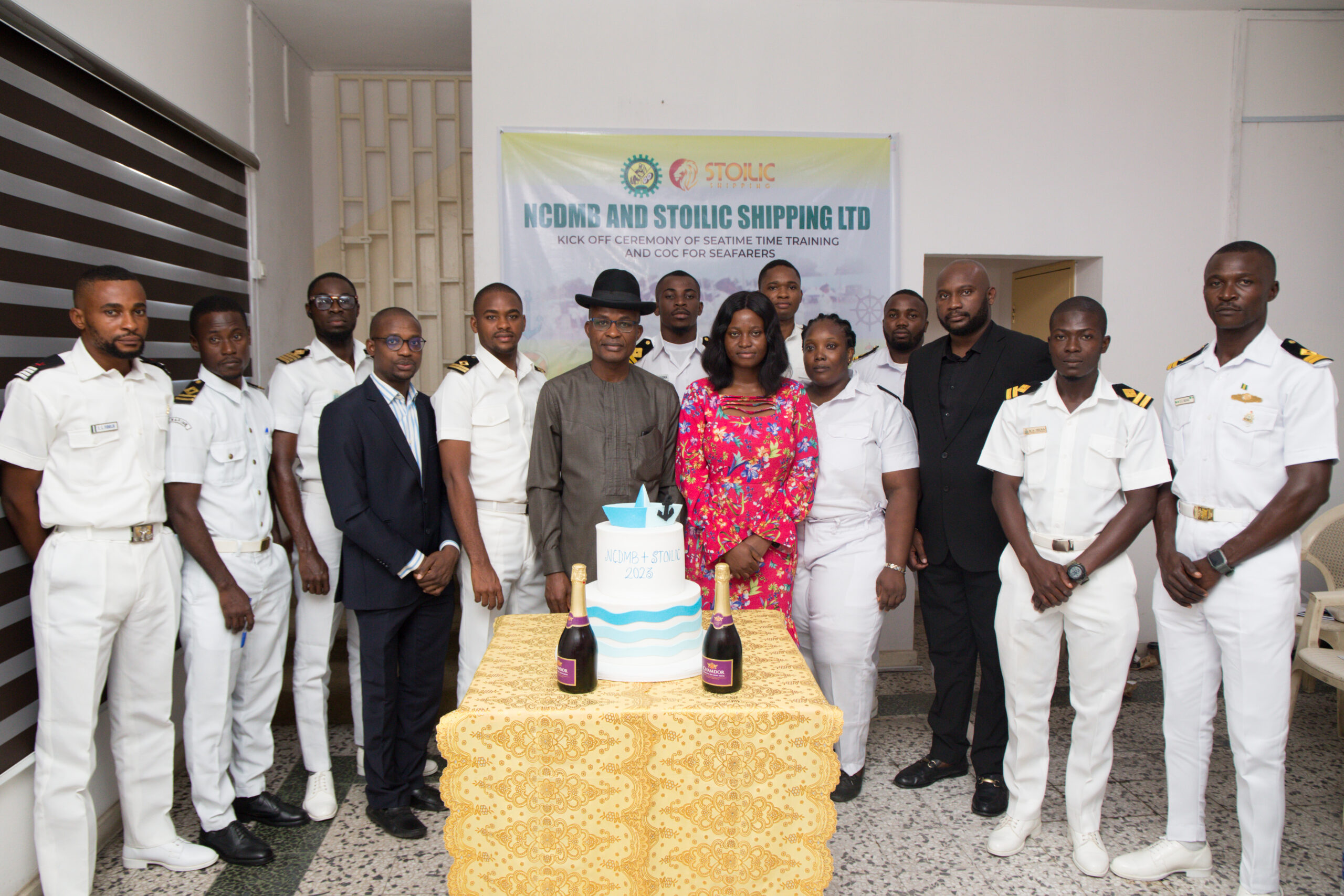 NCDMB and Stoilic Shipping Limited staff alongside Nigerian Navy cadets.