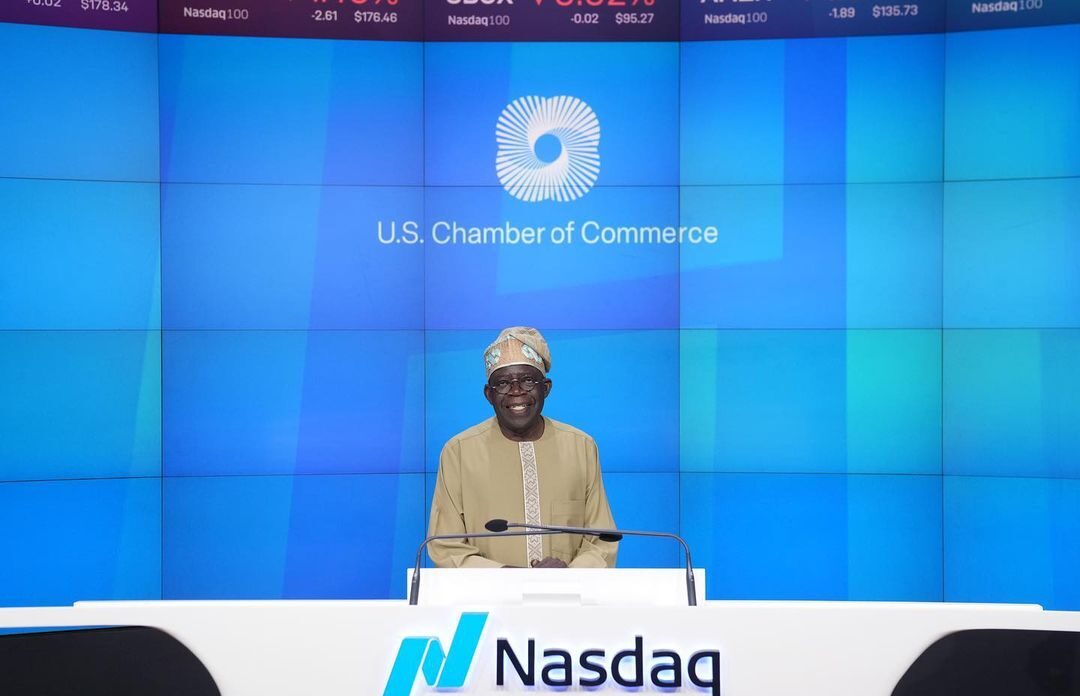 President Bola Tinubu wants high investors'confidence to provide jobs and infrastructure in his country. [Instagram - Nasdaq]