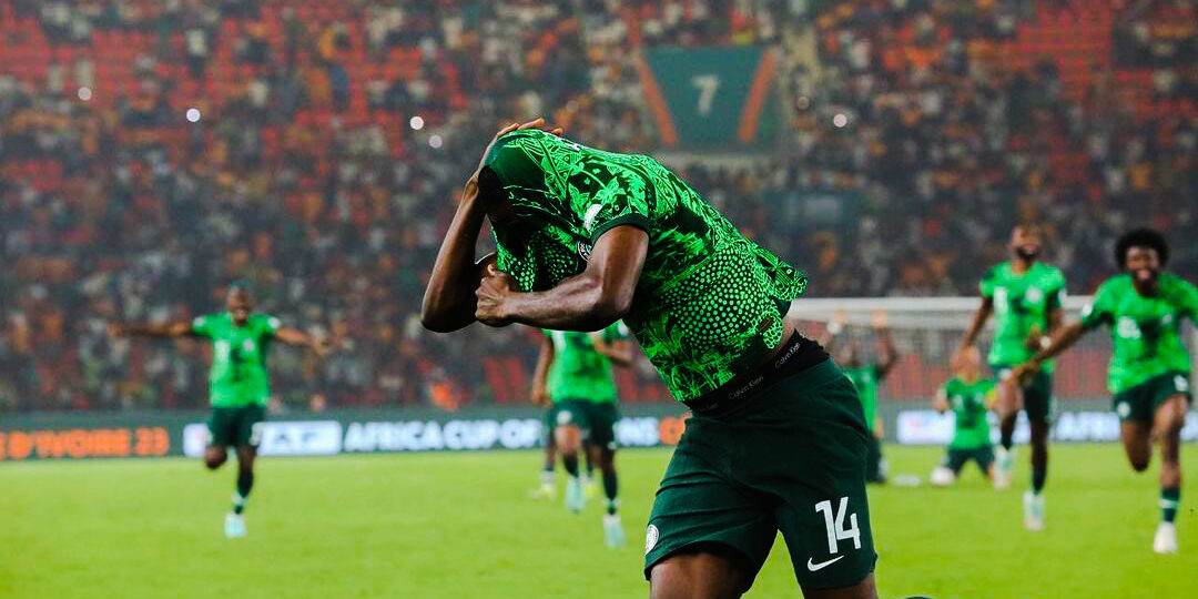 Celebration, after Kelechi Ihenacho scored the winning spot-kick for the Super Eagles against South Africa. [X - ng_supereagles]