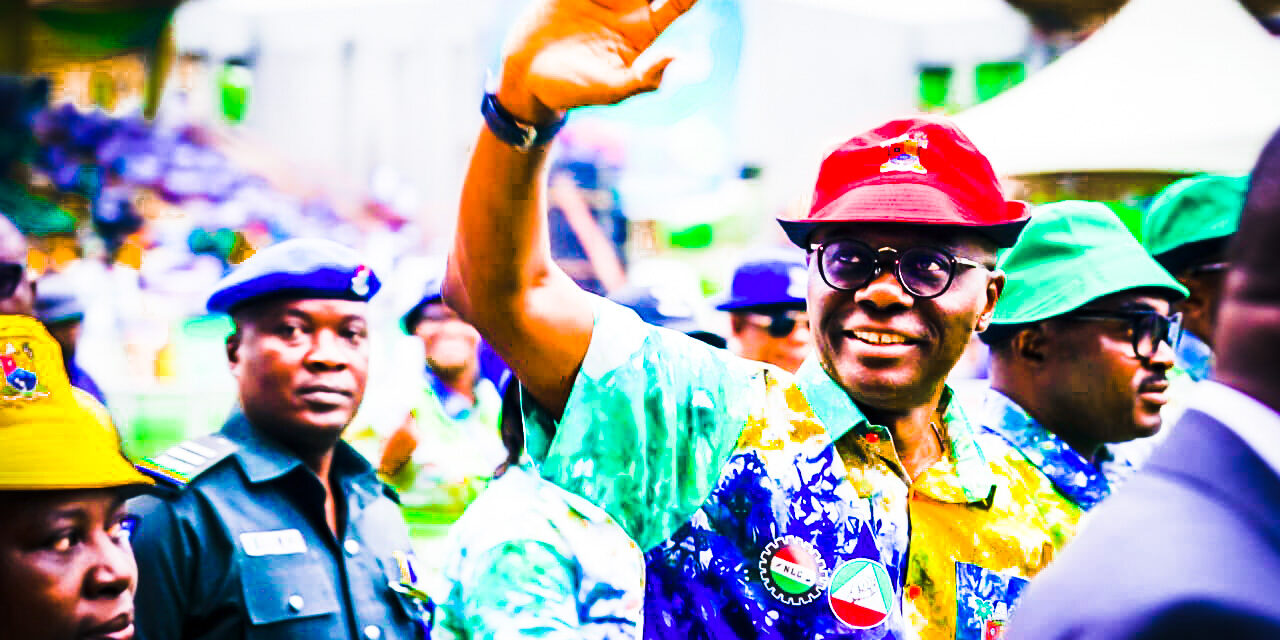 The Governor of Lagos, Mr Babajide Sanwo-Olu on Wednesday, 1 May, took part in an International Workers' Day parade at the Onikan Stadium. [X - Mr_JAGS]