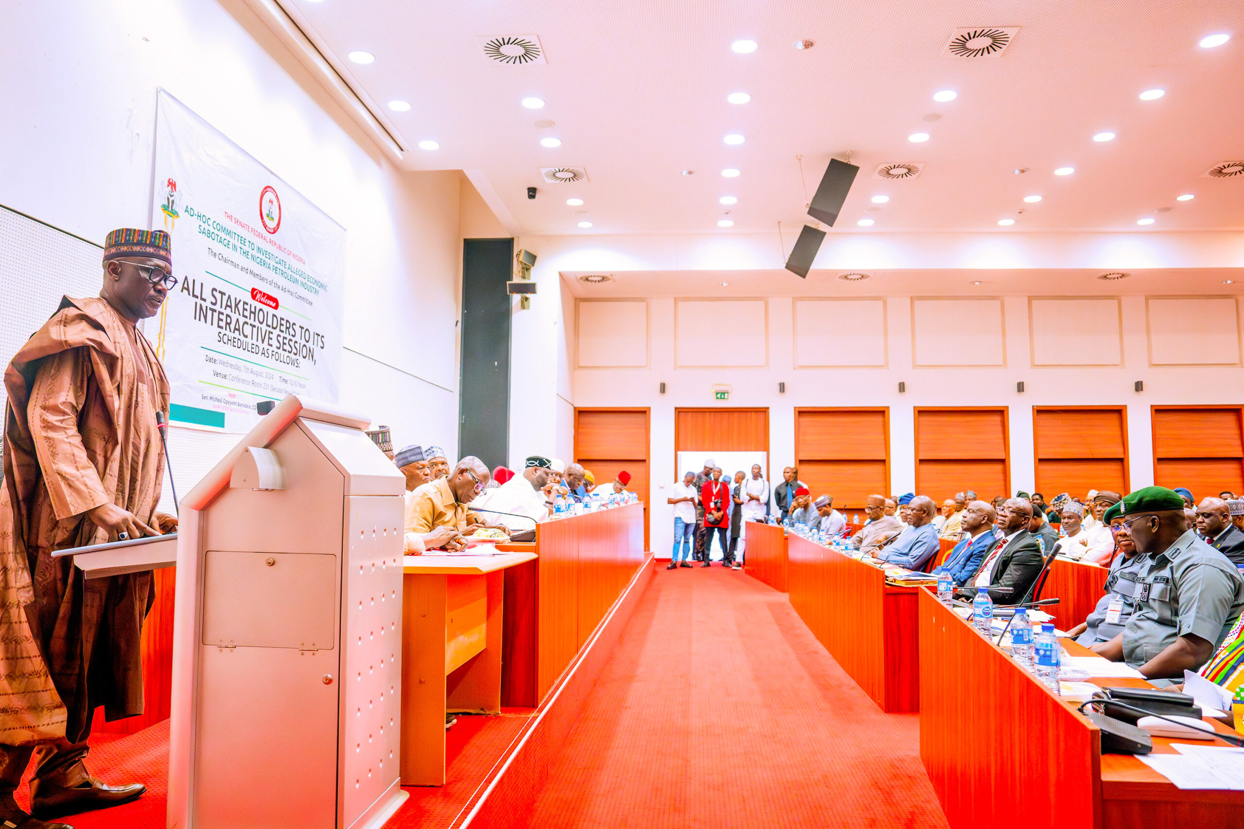 NNPC Group Chief Executive Officer, Mele Kyari appearing before a Senate Ad-hoc Committee investigating the issues going on in the petroleum industry. [X - NNPC Limited]